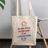 Tote bag Lance de pompier Blanc