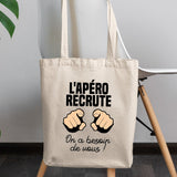 Tote bag L'apéro recrute Beige