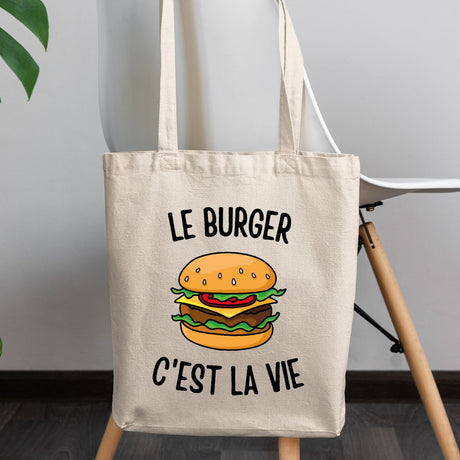 Tote bag Le burger c'est la vie Blanc