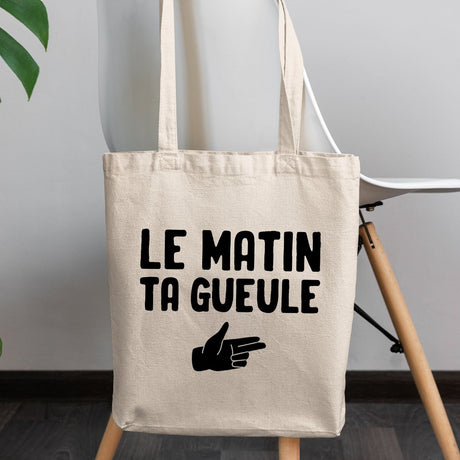 Tote bag Le matin ta gueule Blanc