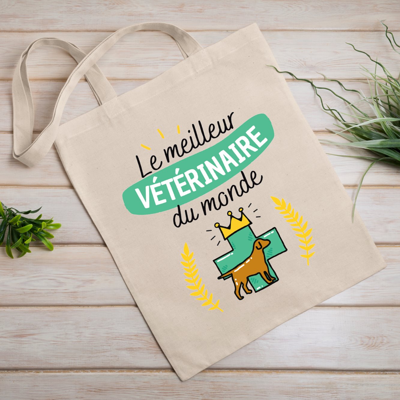 Tote bag Le meilleur vétérinaire du monde Blanc