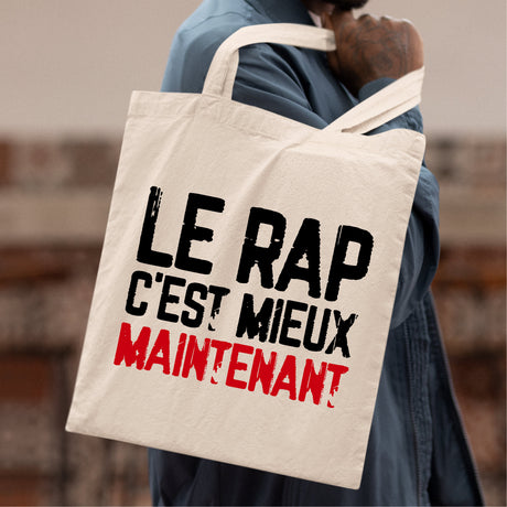 Tote bag Le rap c'est mieux maintenant Blanc