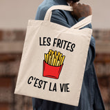 Tote bag Les frites c'est la vie Beige