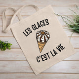 Tote bag Les glaces c'est la vie Beige