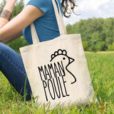 Tote bag Maman poule Beige