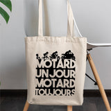 Tote bag Motard un jour Blanc