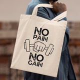 Tote bag No pain no gain Beige