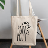 Tote bag Papa poule Blanc