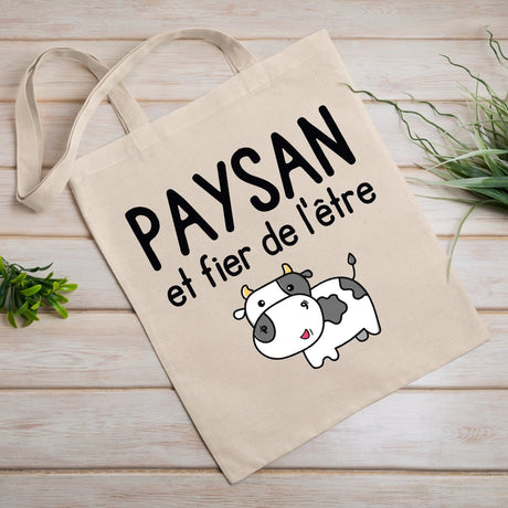 Tote bag Paysan et fier de l'être Blanc