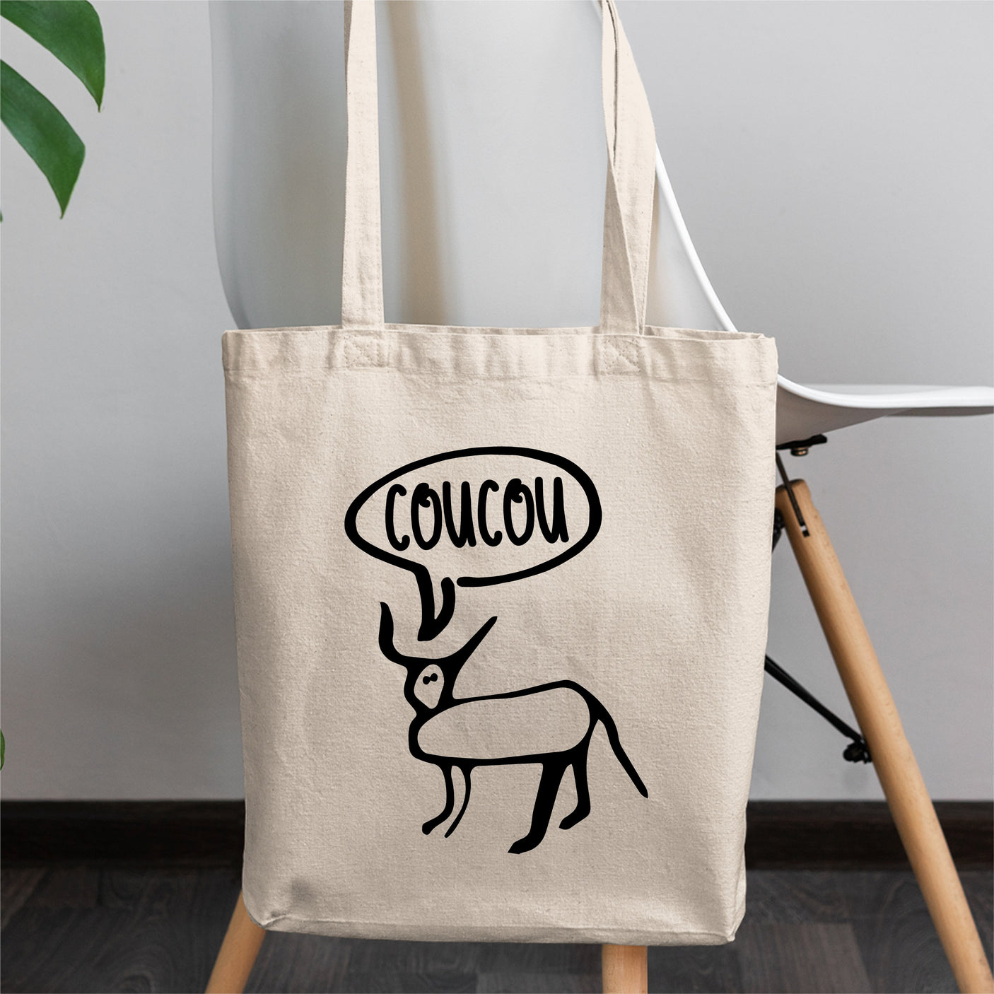 Tote bag Petite perruche Blanc