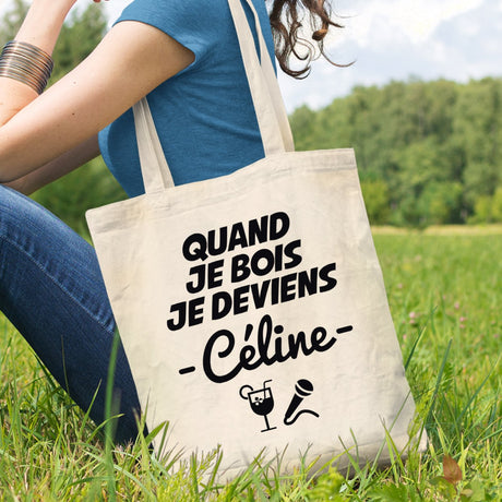 Tote bag Quand je bois je deviens Céline Blanc