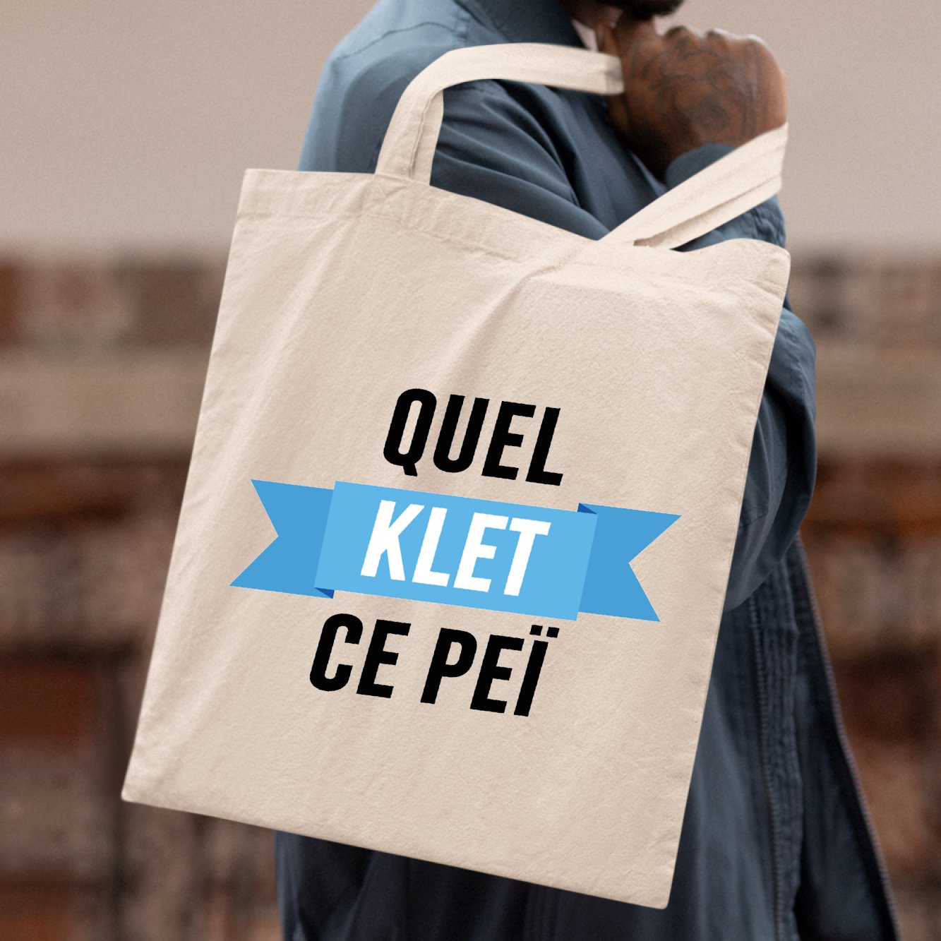 Tote bag Quel klet ce peï Beige