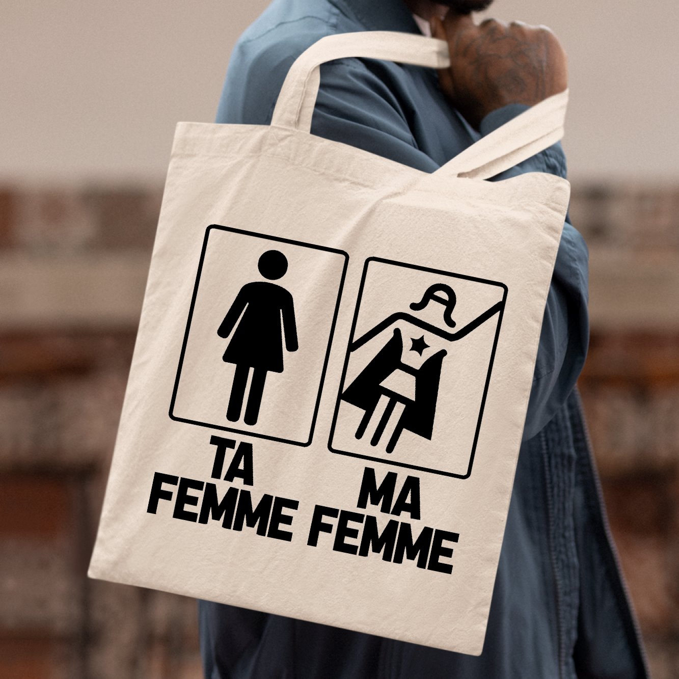 Tote bag Ta femme ma femme Blanc