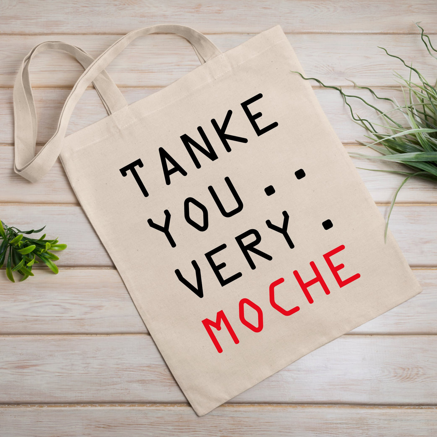 Tote bag Tanke you very moche Blanc