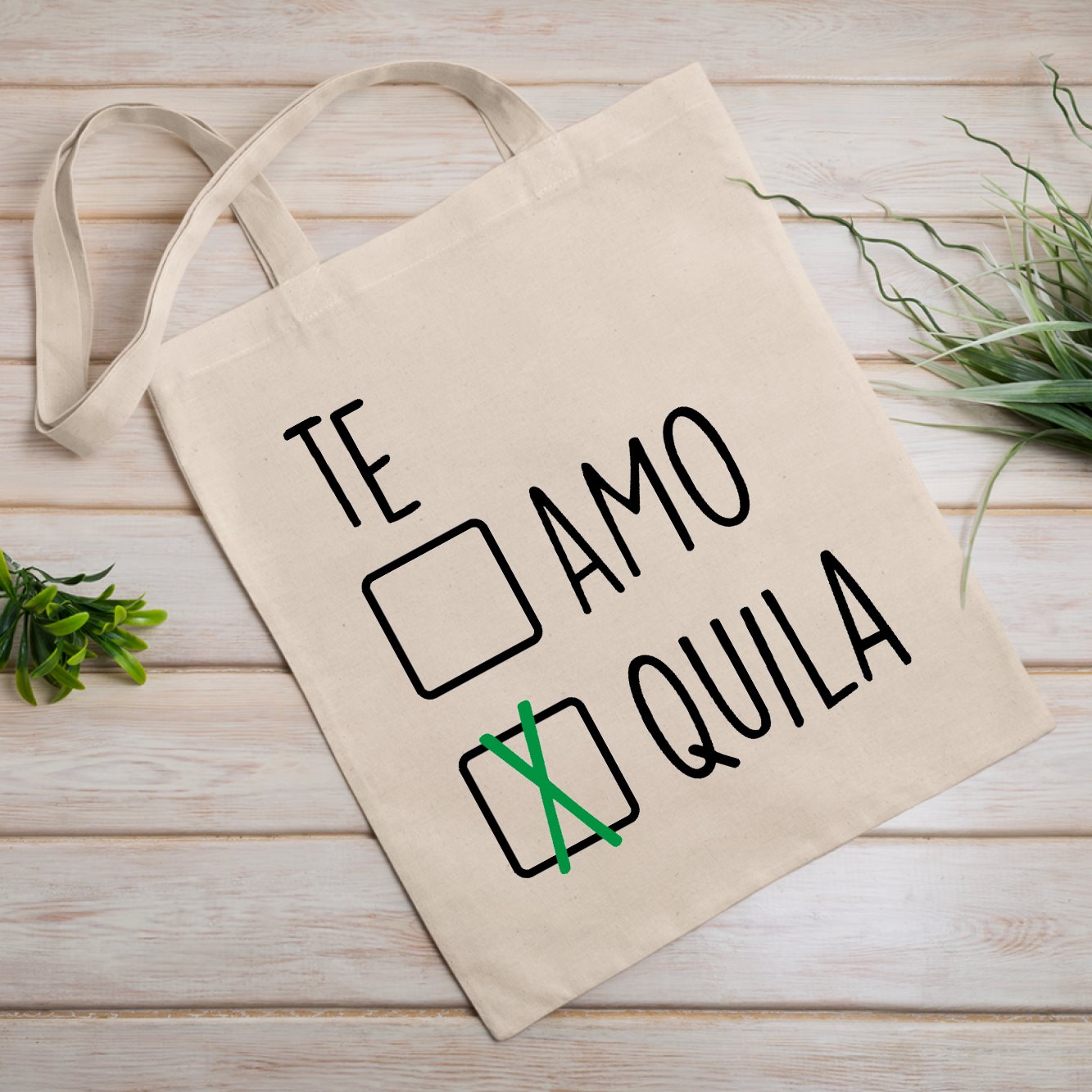 Tote bag Te amo tequila Blanc