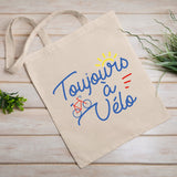 Tote bag Toujours à vélo Beige