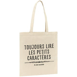 Tote bag Toujours lire les petits caractères car je suis enceinte 