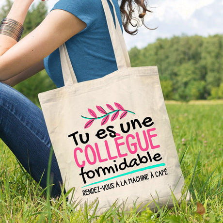 Tote bag Tu es une collègue formidable Blanc