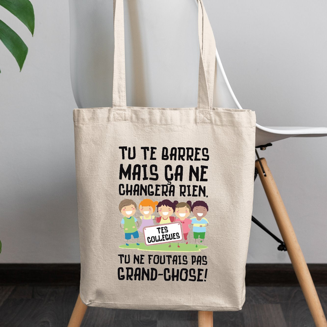 Tote bag Tu te barres mais ça ne changera rien Blanc