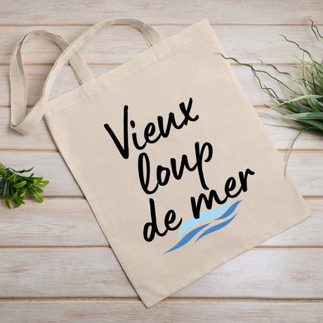 Tote bag Vieux loup de mer Blanc